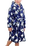 雲の花 男の子のフランネルの子供服コーラルベルベットのパジャマのベビーバスローブ (130cm, ブルー)