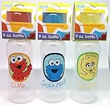 3 SESAME BEGINNINGS 9 oz bottle pack Big Bird, Elmo, Cookie Monster BPA Free by Sesame Street