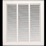 18 " x 20スチールReturnエアフィルタグリルfor 1 "フィルタ – Removable Face /ドア – HVACダクトカバー – フラットStamped面 – ホワイト