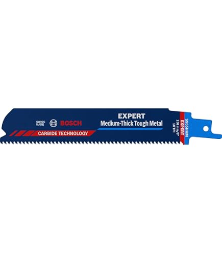 Bosch Expert S 1242 KHM Reciprocating Saw Blade – 1-Piece, 300mm X 25mm X 1.25mm, Tough Wood Carbide Blade For Demolition