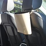 Sedeta® カーシートバックレザーリッターバッグゴミ箱リーク防止ゴミ箱 プロテクターストレージバックパックオーガナイザープレミアム ベージュ
