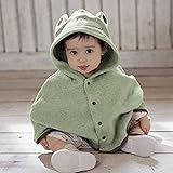 ベビー キッズ フード付きベビーマント ポンチョ ケープ フリース かえる ハロウィン