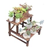 YI LU Deng JU- 屋外の腐食防止木製バルコニーフラワースタンドフロアタイプのソリッドウッドマルチ - 肉フラワーシェルフバルコニーマルチレイヤラダーフラワーポットラック (サイズ さいず 