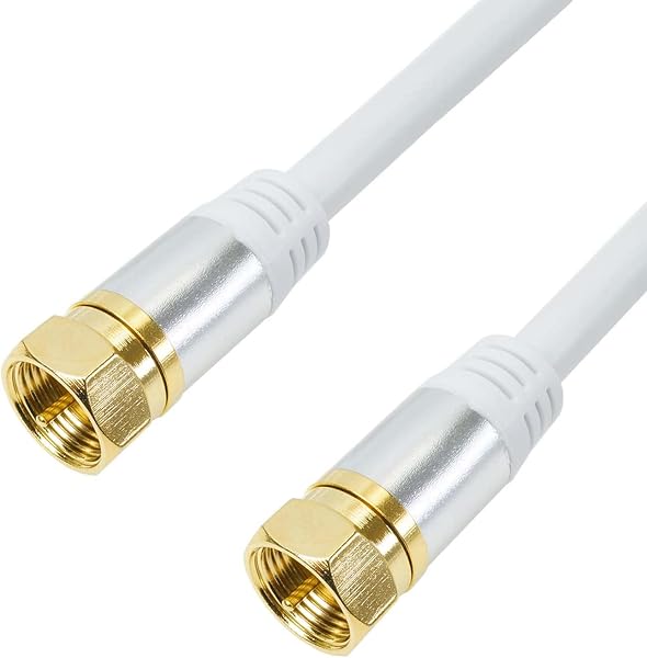 ホーリック アンテナケーブル テレビ用 S-4C-FB同軸 1m 【4K8K放送(3224MHz)/BS/CS/地デジ/CATV 対応】 ホワイト アルミヘッド 両側ネジ式コネクタ AC10-365WH - 1