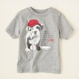 チルドレンズ・プレイスThe Children's Place 半袖Tシャツ ホワイト・ブルドッグ&野球 ベビー&子供服