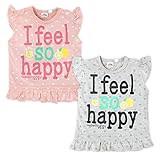 (ピンク/95cm)ベビー服 女の子 Tシャツ プリント フリル袖 裾フリル 女児 ベビー