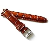 [輸入王オリジナル] 時計パーツ IWCと互換性あり ポルトギーゼ用 ベルト 型押しクロコ ブラウン 19/16 mm