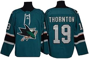 ソーントン＃19ホッケージャージーサンノゼシャークスホッケーグリーンステッチレターナンバーズNHLロングシャークジャージー