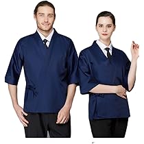 Amazon.co.jp: [SHOLIND] コックシャツ 五分袖 甚平 白衣 コックコート 