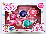 Liebeye 水プール釣りのおもちゃ　魚や釣りロッドのセット　男の子と女の子のため　かわいいおもちゃ魚　子供クリスマスギフト　色ランダム レッド