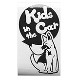 ブラック（黒） 犬 シェパード お座り 風船 Kids in the car キッズ イン ザ カー キッズインカー ステッカー 窓ガラス用シールタイプ ...