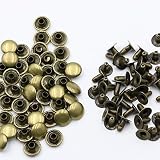 KUKU工房 片面カシメ 100組セット レザークラフト材料 (頭10mm 足8mm, ブラック)