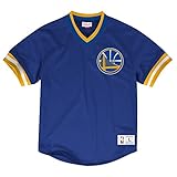 Golden State Warriors Nba Mitchell & NessメンズメッシュVネックジャージーブルー( 4 x l )