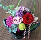JewelzGift（ジュエルズギフト） 全3色 プリザーブドフラワー 和風 モダン アレンジ 大切な贈り物に「ずっと綺麗なお花」 【母の日ピック有無選択可】 ピック無し レッド