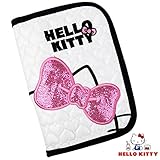 【ハローキティ母子手帳ケース + ノートセット】大きくて かわいい ピンクリボン ポケット いっぱい 診察券や保険証など 多く収納 持ち運び 便利 ファスナー バッグインバッグ ミニポーチにも (ラメ