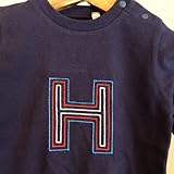 MOMENT(モーメント) イニシャル刺繍 ロンパース H (70) オリジナル 名入れ刺繍 70,NATURAL