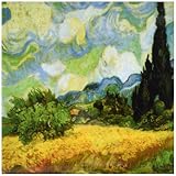 Rikki Knight Van GoghアートCypressesデザインアートセラミックタイル4 by 4インチ、