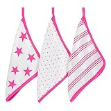 aden + anais (エイデンアンドアネイ) ウォッシュクロスセット 3枚セット washcloth 3 pack (フローロピンク3052)