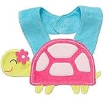 (ビグッド)Bigood ベビービブ よだれかけ キャラクターコットンビブ エプロン 食事用 赤ちゃんスタイ よだれかけ 新生児 アニマル柄 防水ビブ カメ ローズ