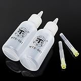 Beho-2本50ml ニードルチップはんだ付け 液体フラックスAlocholオイルディスペンサープラスチックボトル