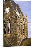 Veronique Leplatプレミアムシックラップキャンバス壁アート印刷題名フランス、ノルマンディー、sainte-mere-eglise、Monument toジョン・Steele 24" x 
