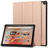 Thursday Fire HD 10 (2023年モデル) 互換品 [10.1インチ] ケース カバー PU レザー 手帳型 スタンド機能 マグネット内蔵 ローズゴールド