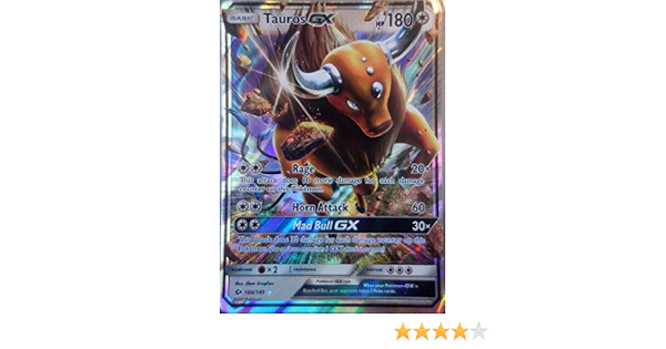 Amazon ポケモンカードゲーム 英語版 ケンタロス Pokemon Tauros Gx 100 149 Sun Moon トレカ 通販