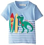 JoJo Maman Bebe Baby Boys ' DUDE Oh Saur US Tシャツ カラー: ブルー