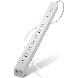 エレコム 電源タップ 雷ガード 10個口 ほこりシャッター付 固定&吊下可能な回転パーツ付き 2m ホワイト ECT-0102WH