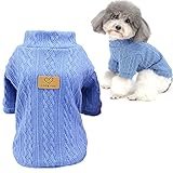 Tengcong 犬服 犬用 セーター 春 秋 冬 ニット 犬用コスチューム 犬用セーター 犬服 洋服 猫 ドッグウェア 防寒着 暖かい 可愛い おしゃれ 小型犬 中型犬 (S, ブルー)