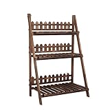 HCHWH バルコニー多層折りたたみ棚ソリッドウッドカレンダーリビングルーム屋外フロアドロップウッドフラワーポットラック多機能モダンでシンプルなフラワーラック