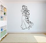 美しい三つ編みプリンセスラプンツェル壁ステッカー漫画Walt DisneyビニールポスターTangled壁ビニールデカールホーム内部装飾子供ルーム壁画子供部屋イメージtang3