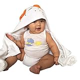 Baby Hooded Bath Towel - Two Pack - Brown and Orange Puppy Dog Animal Design - Cotton Material by No