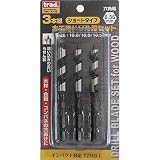（ お徳用 10セット） TRAD 木工用ドリル刃セット 【10.5mm×3本組】 ショートタイプ インパクト対応12V以上 TWD-3105