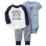 カーターズ Carter's 男の子用スポーティなアメフトALL-STAR長袖Tシャツお出かけ用上下3点セット (9months(67-72cm)) [並行輸入品]