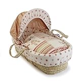 Clair de Lune Little Bear Palm Wicker Moses Basket (Pink) by Clair de Lune