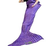 TBOOM Mermaid Tail Blanket Knitting Pattern Handmade Ultra Soft & Super Cool Portable & Convenient A