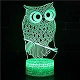 Fashionwu Cute Cartoon 3d LED Owl Nightランプタッチスイッチベッドライトホームオフィス装飾 PHO_04OTFL05