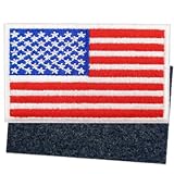 アメリカ国旗 ワッペン 刺繍入り アップリケ 8cm×5cm サバゲー ミリタリー マジックテープ ベルクロ NYANDELMO ND-0172-R02-US
