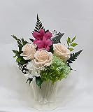 【仏花倶楽部®】のプリザーブドフラワー仏花:B01L9LBOYO 【花器付き】