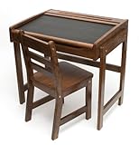 Lipper International 554AW Child's Desk with Chalkboard Top & Chair, Antique White [並行輸入品]