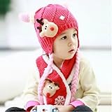 Dealzip Incファッション幼児用ベビーガールズボーイズキュートAppleかぎ針編みニットWoollyキャップ耳子供帽子コレクション