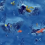 York Wallcoverings DS7902 Walt Disney Kids II Nemo Under Water Wallpaper, Bright Blue/Yellow/Orange/