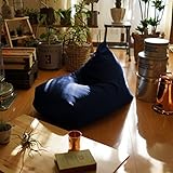 NYブルックリン風ビーズクッション Rg デニム調 [ネイビー（撥水加工）] ソファ 座椅子 日本製