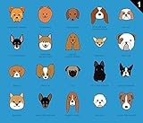 Wallmonkeys Dog Faces Stroke Icon Cartoon Peel and Stick Wall Decals WM359375 (18 in W x 15 in H) [並