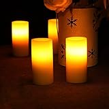 LEDキャンドル、ホームImpressions FlamelessピラーキャンドルLED Candle withタイマー、電池式、部屋、結婚式のホームデコレーション、飾り、アイボリー 2*4 JA13