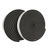 2パック天気ストリップフォームテープ – multi-surfaceブラック粘着Weatherstripフォームテープfor Home Improvement、目詰め – 10フィート長