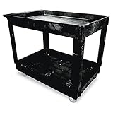 ラバーメイド 2シェルフユーティリティーカート ブラック　9T6707-8036 【8194742】