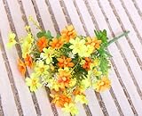 ノーブランド品　造花　三本　三本セット　観葉植物　人工観葉植物　デイジー　インテリア　装飾　飾り付け　フラワー　活動 イベント 飾り　雑貨　キク　イエロー　Generic Artificial Dai