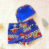 S&C Live 水着 キッズ子供 男の子 キャップ付水着2点セット ROBOCAR柄/海世界柄　車柄　ベビー水着　赤ちゃん水着　出産お祝いプレゼント　子供お誕生日プレゼント 七三五祝いプレゼント　ス